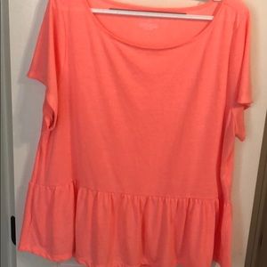 Soft coral peplum t-shirt